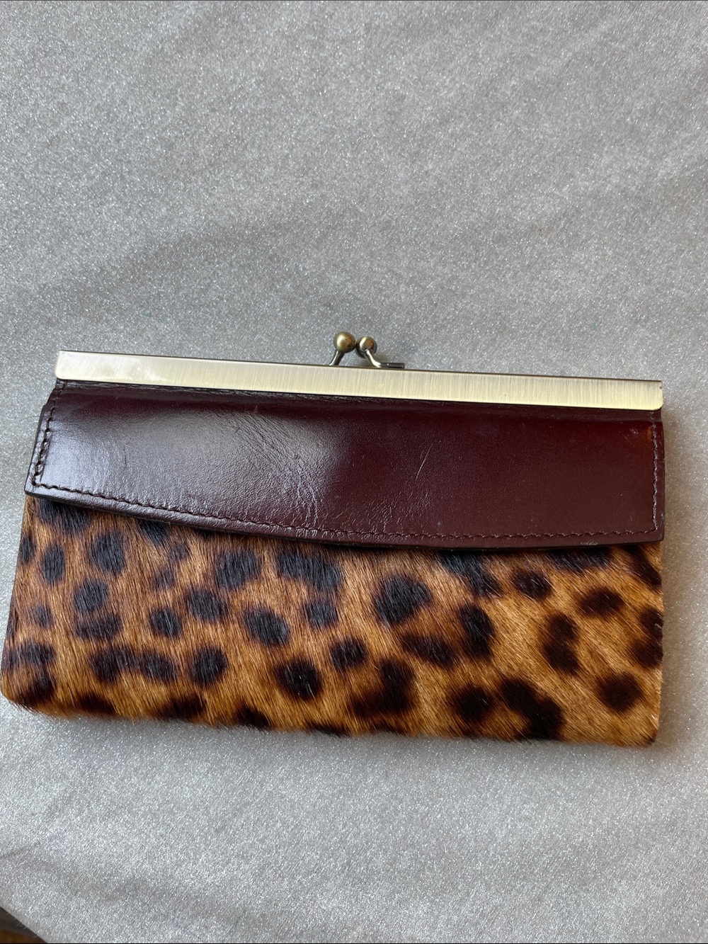 Patricia Nash calf hair kiss lock wallet